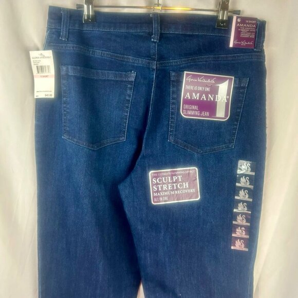 NEW Gloria Vanderbilt Amanda Slimming Jeans Women 10 Short Blue Dark Wash - Picture 5 of 8